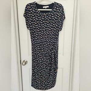 LOFT Navy and Floral dress